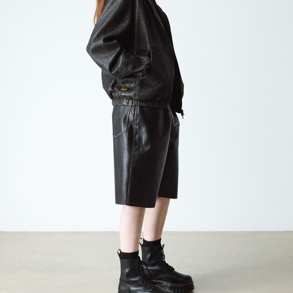 😍Dr.Martens Black Chunky Combat Boots Audrick Nappa Leather Platform Ankle Boots - Picture 2 of 8